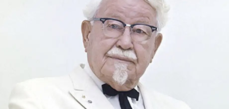 headshot of formerly homeless celebrity Colonel Sanders