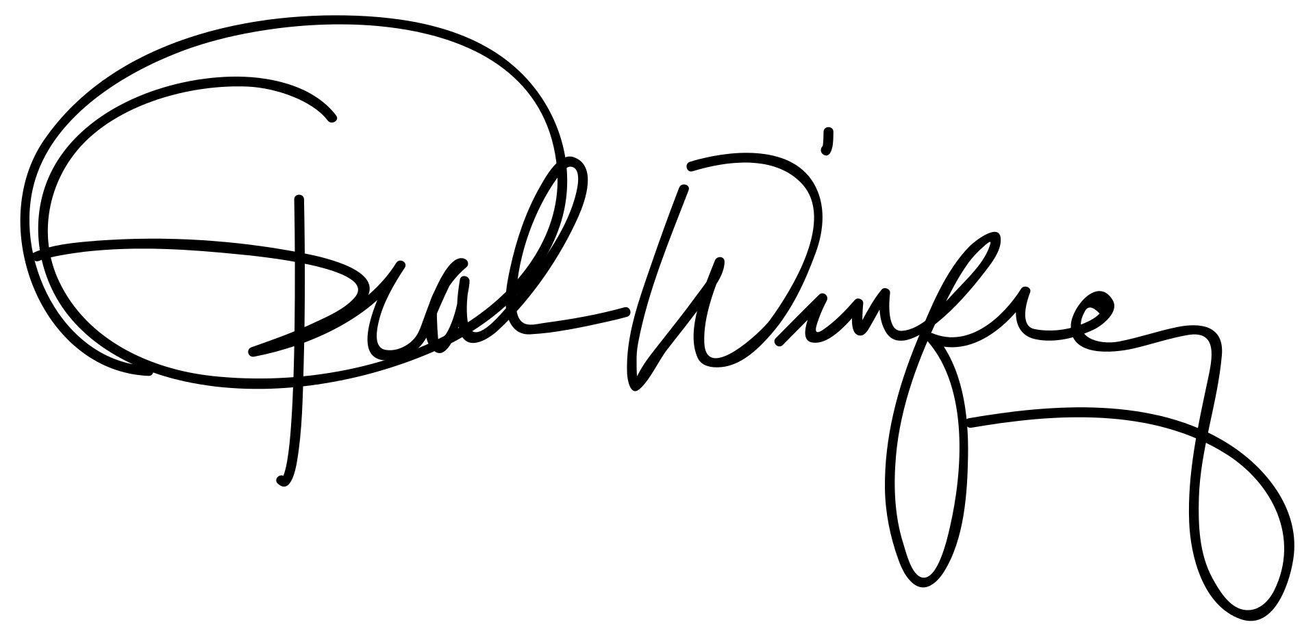 official signature of celebrity Oprah