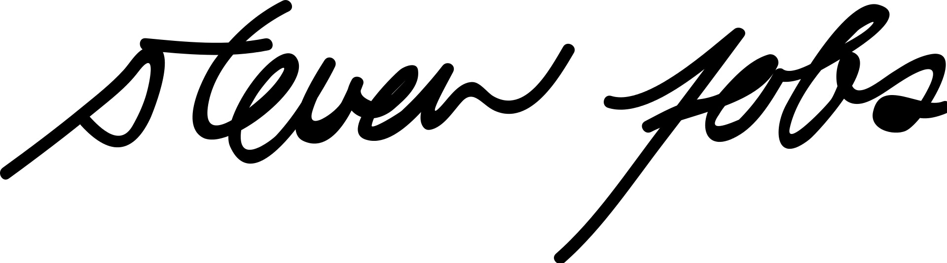 official signature of celebrity Steve Jobs